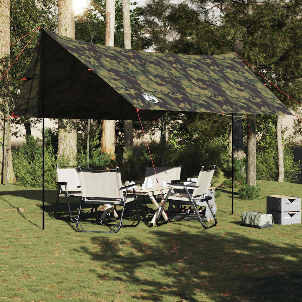 Tendalino da campeggio VidaXL impermeabile 438x376x212 cm camouflage 3/7