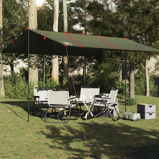 Vidaxl Wasserdichte Camping-Plane 451 x 420 cm Olivengrün