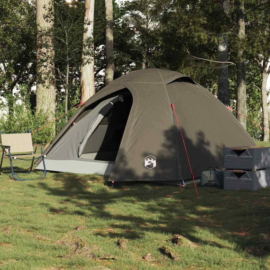 Tenda a cupola impermeabile VidaXL per 3 persone marrone 3/7