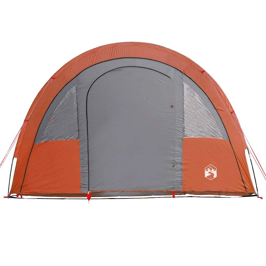Tente de camping vidaXL Tunnel 4 personnes grise et orange 6/7