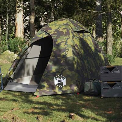 VidaXL Tenda a cupola impermeabile 2 persone mimetica