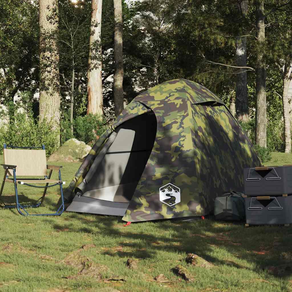 VidaXL Tenda a cupola impermeabile 2 persone mimetica 3/7