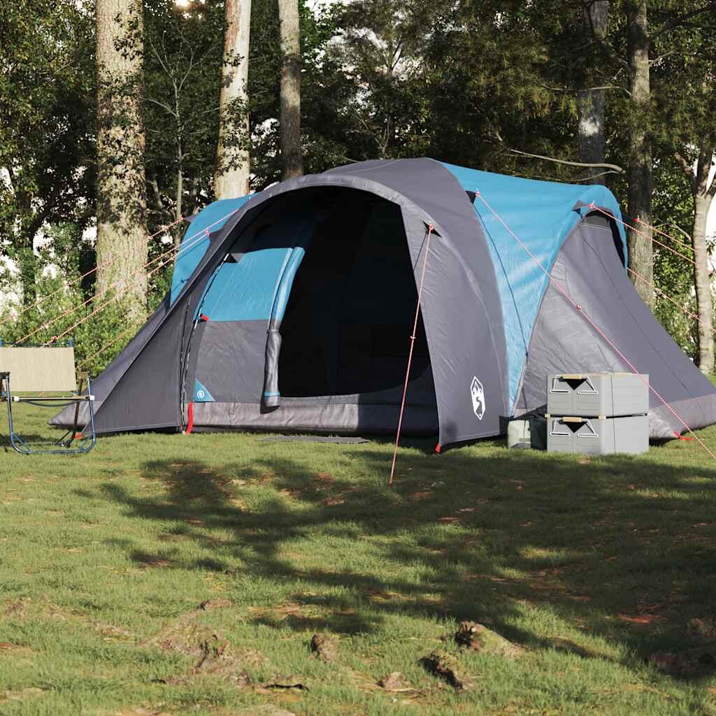 VidaXL Tenda a cupola 6 persone impermeabile blu 3/7