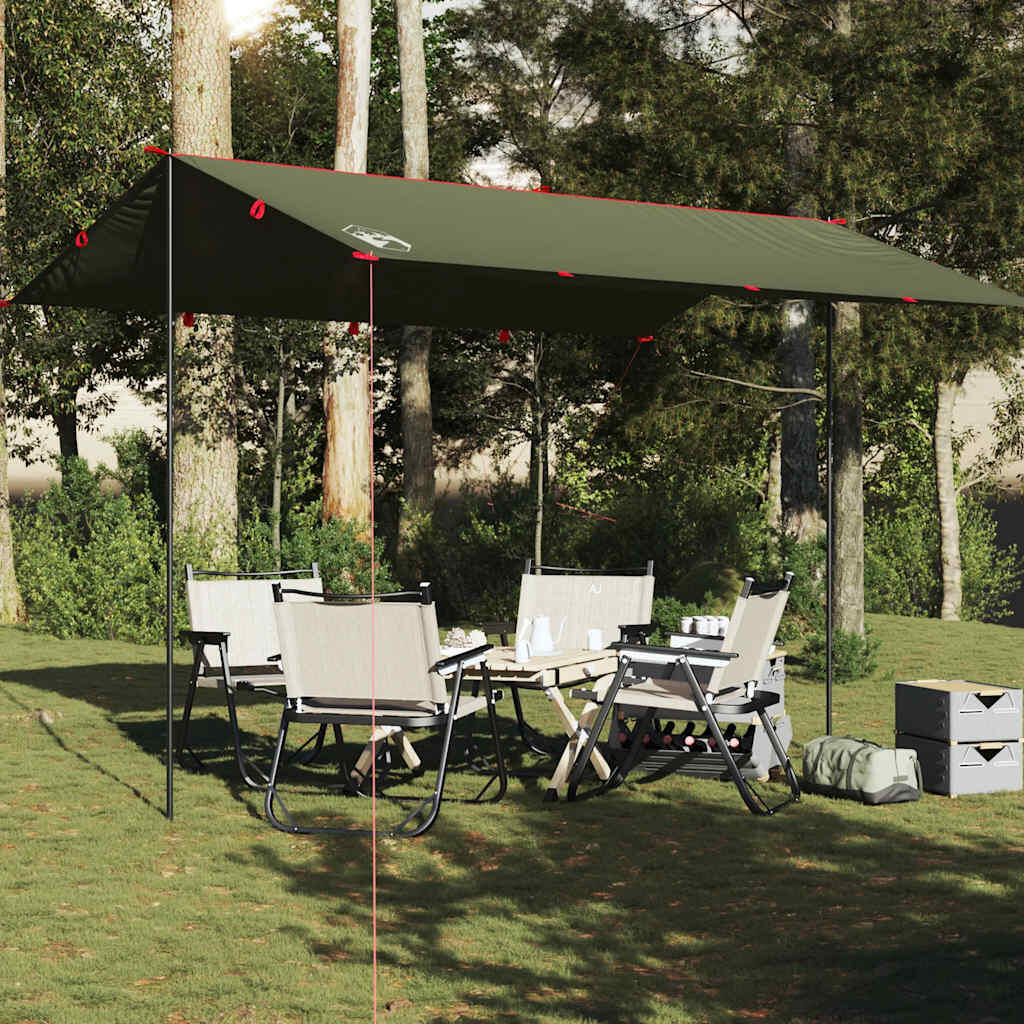 Vidaxl - Vidaxl Auvent De Camping Étanche 406x306 Cm - Vert Olive - Tente - Incolore|vert - 2 Places - Decathlon