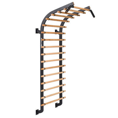 Sprossenwand X Turnen Unisex Holz-Natur. Schwarz