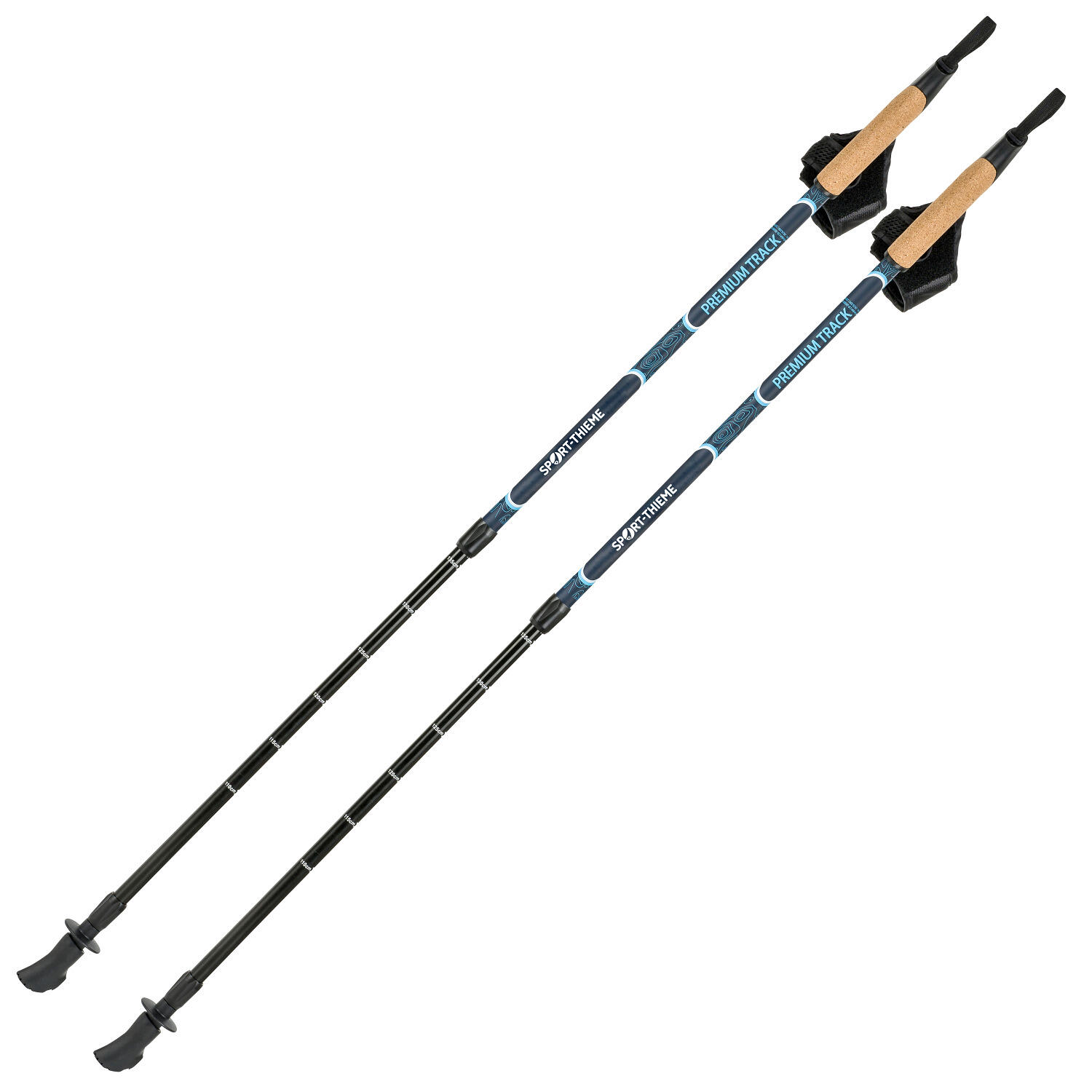 SPORT-THIEME Nordic Walking Stöcke Premium Track Nordic Walking Unisex Schwarz-Blau Sport