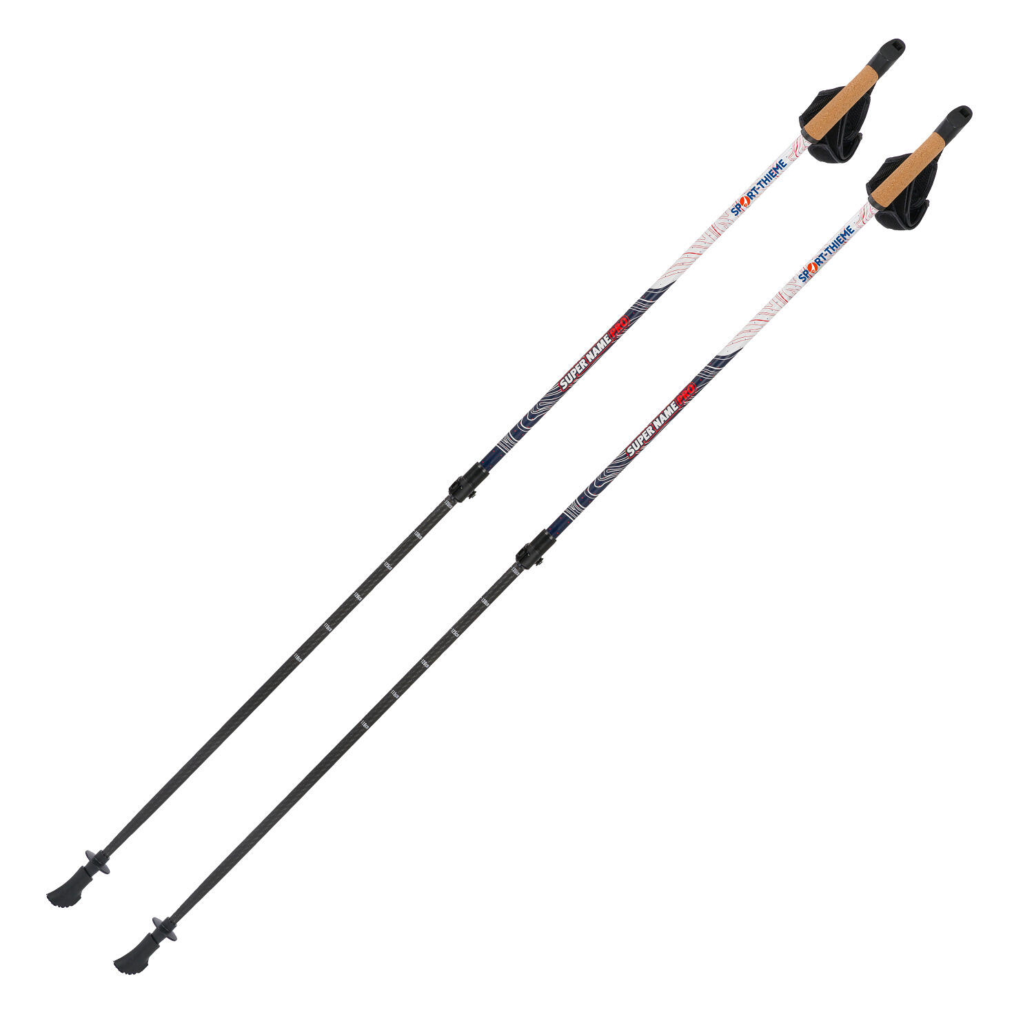 SPORT-THIEME Nordic Walking Stöcke Lock Up Pro Nordic Walking Unisex Weiß-Blau Sport