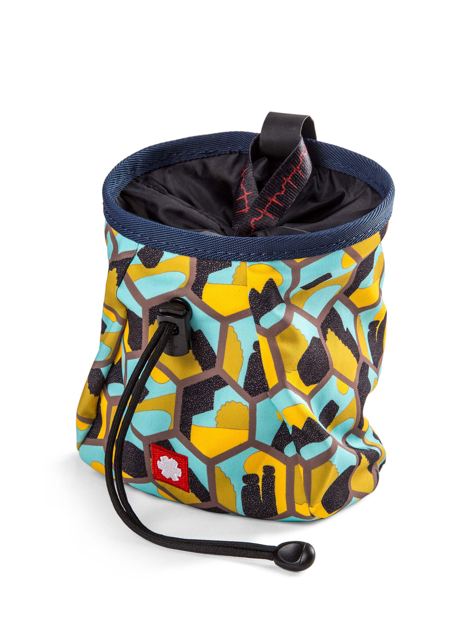 Sac à magnésie Ocun Lucky Hexagon jaune, polyester résistant, ceinture réglable 5/5
