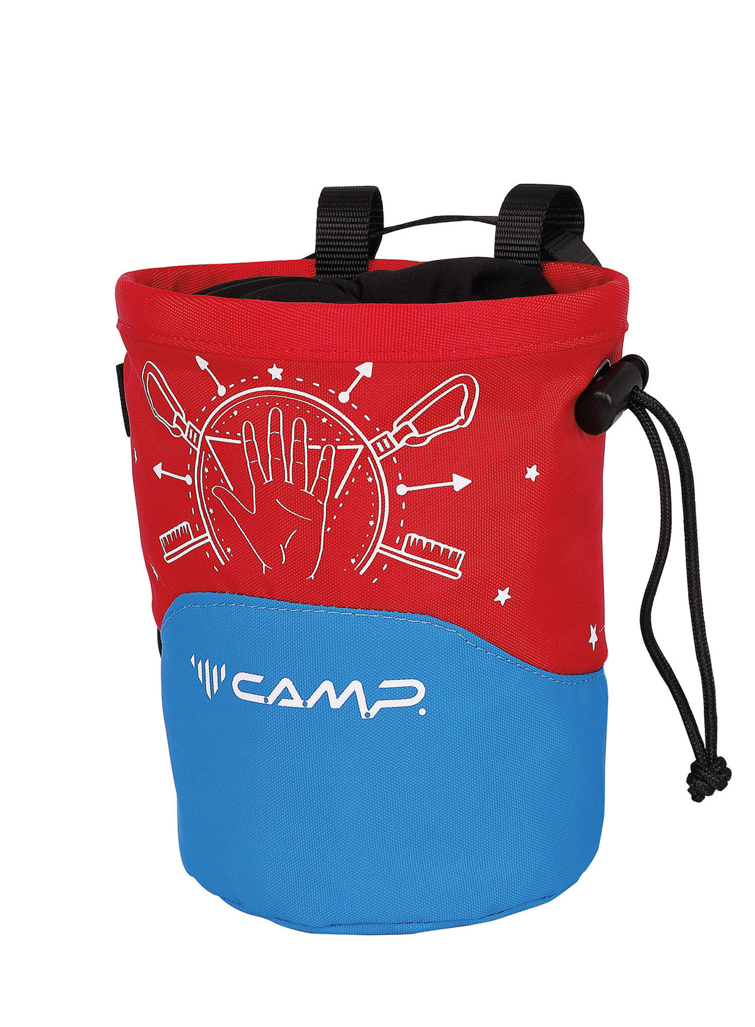 Sac à magnésium Camp Acqualong rouge/bleu, résistant, cordon et boucle d’attache 2/2