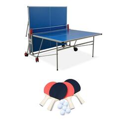 Table de ping pong outdoor bleue raquettes et balles | sweeek