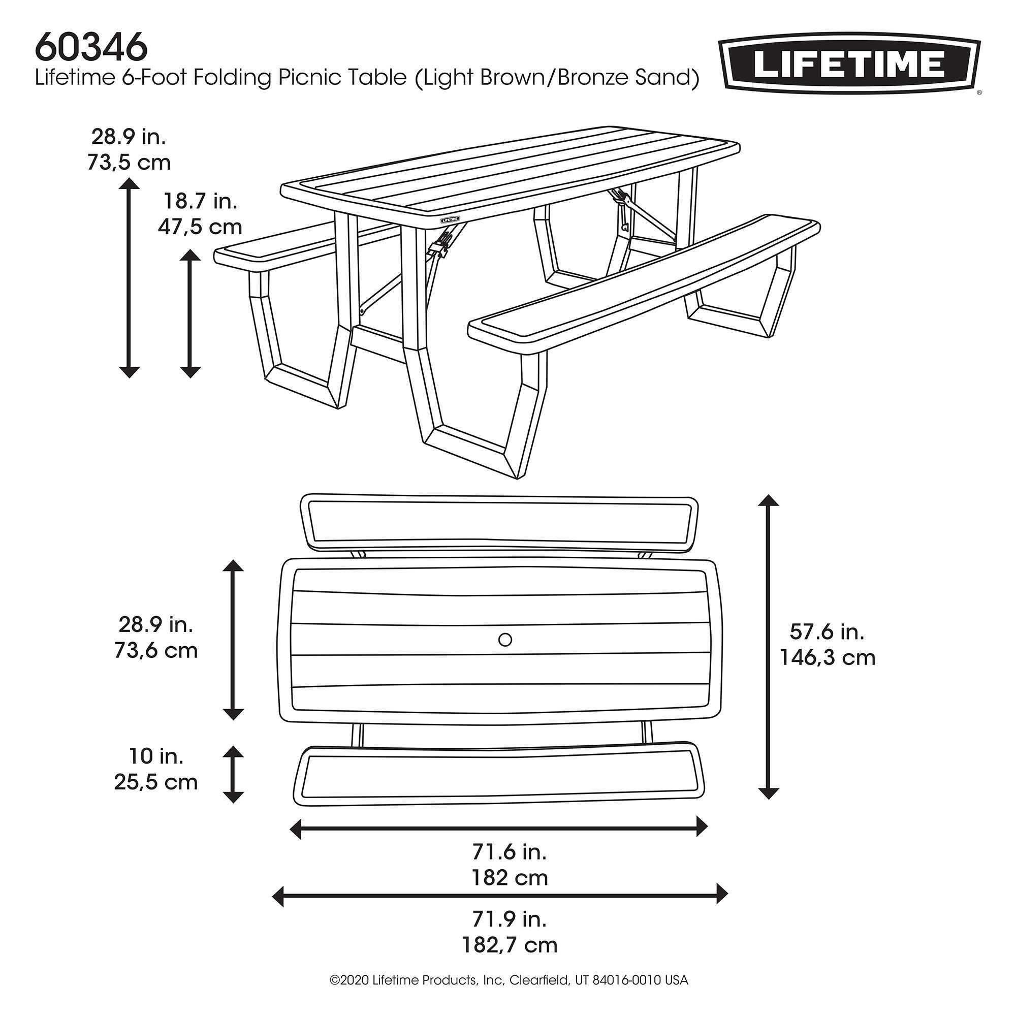 Table de pique-nique pliable 7/7