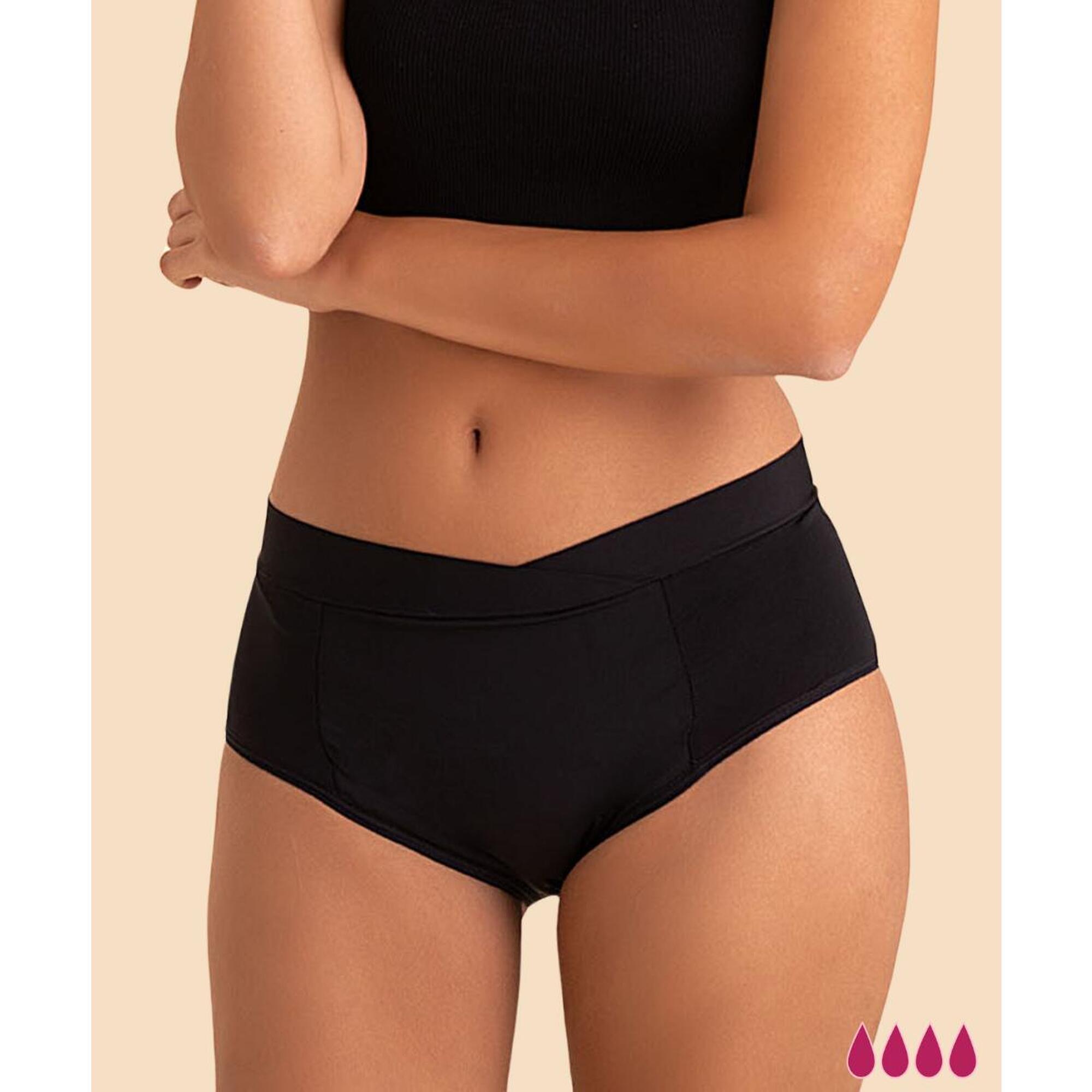 Anaissa - Culotte Menstruelle Flux Abondants En Coton, Chantell - Culotte - Noir - 38 S - Decathlon