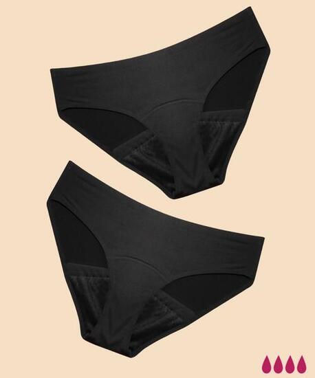 Pack 2 Culottes menstruelles invisible absorption modérée Berta