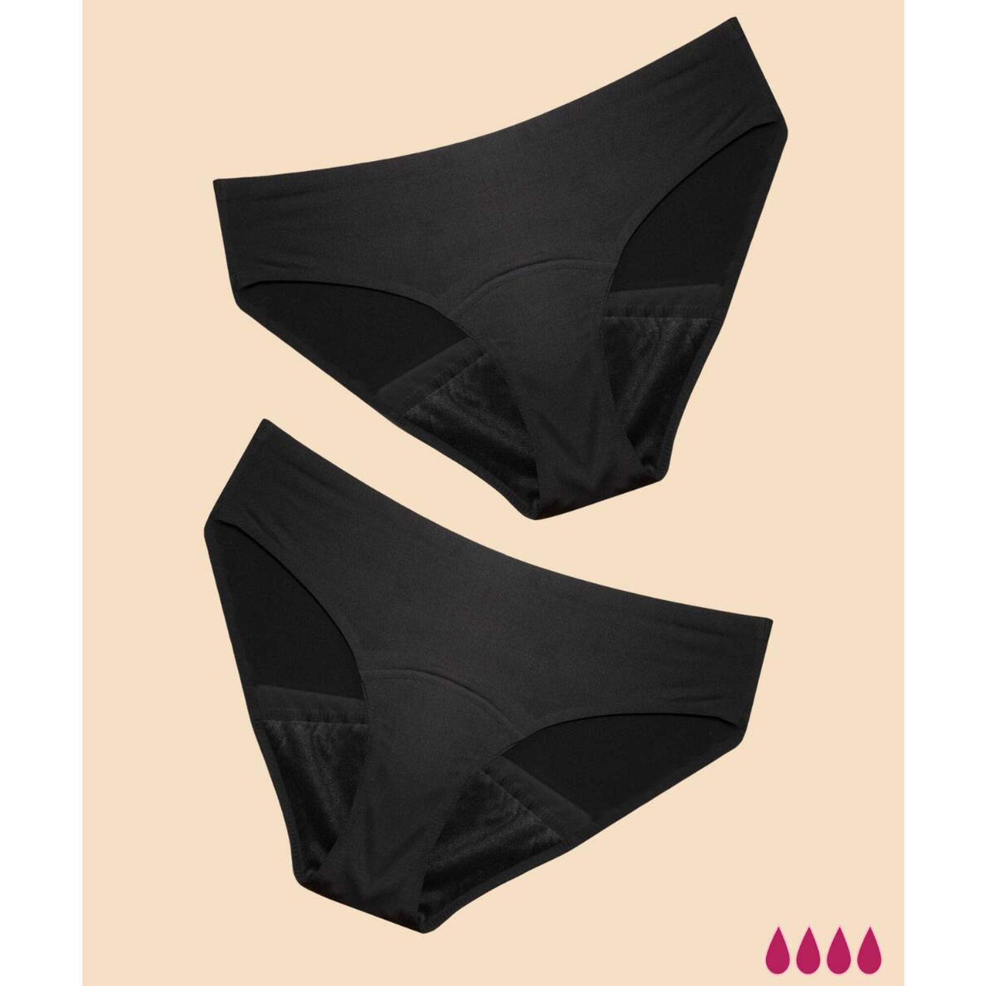Anaissa - Pack 2 Culottes Menstruelles Invisible Absorption Modérée Berta - Culotte - Noir - 42 M/l - Decathlon
