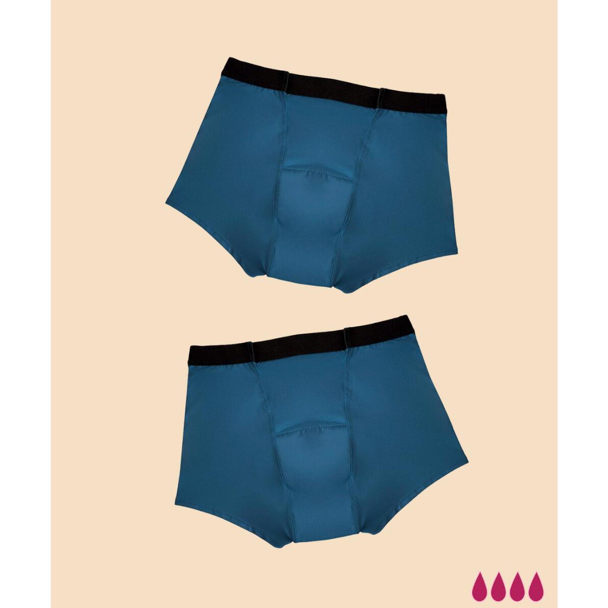 Anaissa - Pack-2 Short Menstruel Avec Absorption Généreuse Marie - Culotte - Bleu - 42 M/l - Decathlon