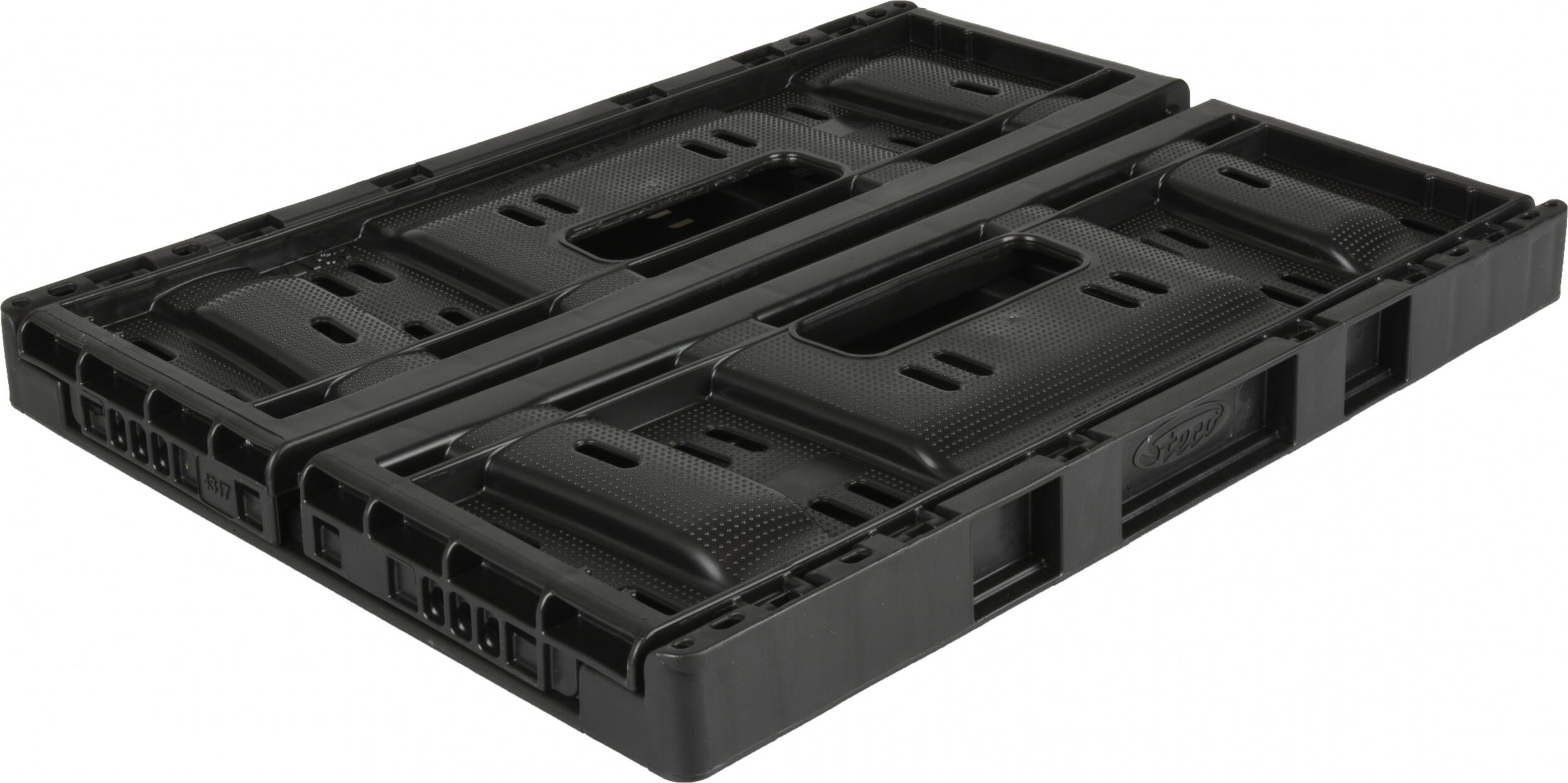Steco Cestino pieghevole in plastica 20 L per bici, 40 x 30 x 17 cm, nero. 2/5