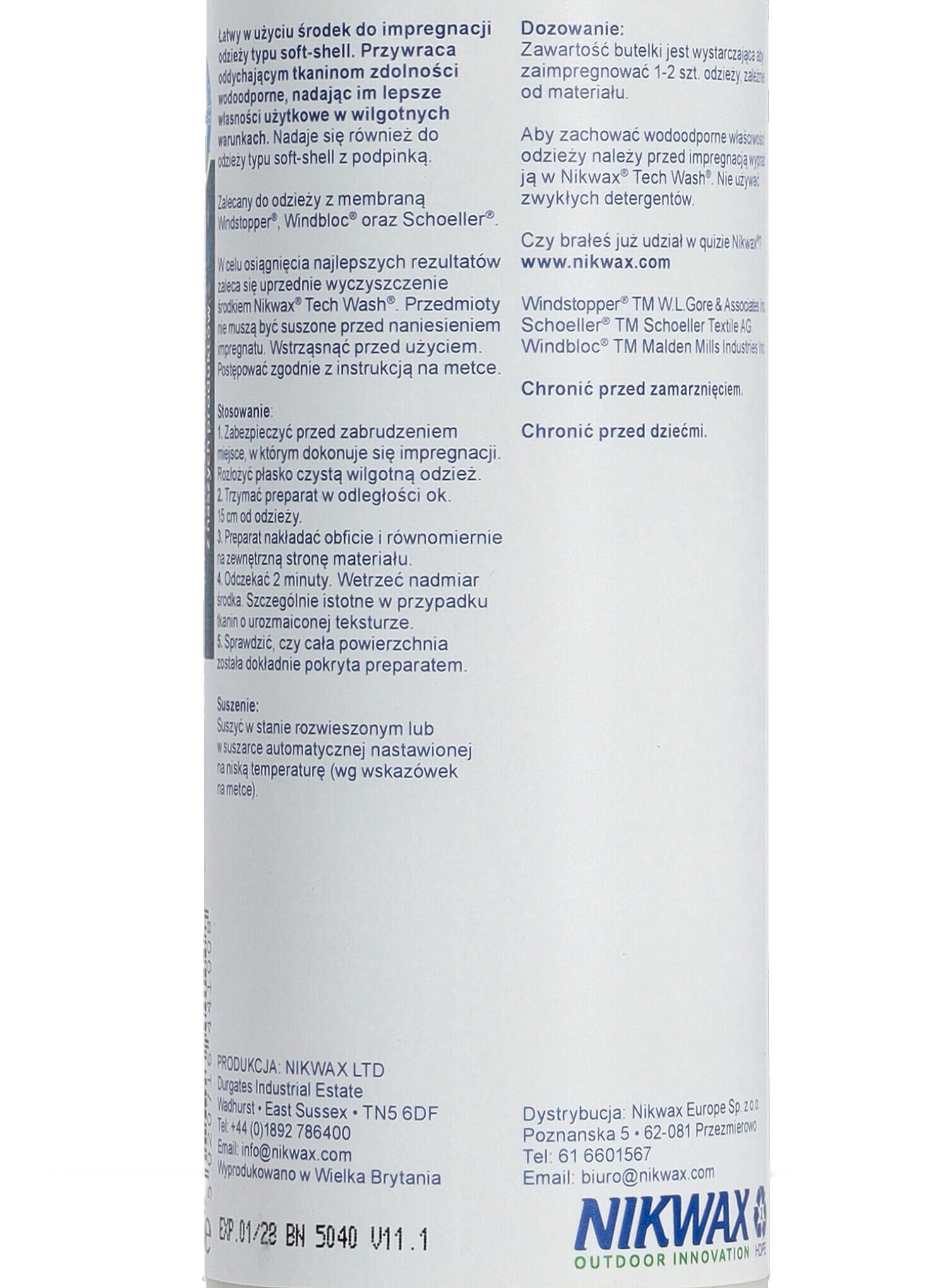 Traitement imperméabilisant 300ML - Nikwax Softshell Proof Spray On 5/5