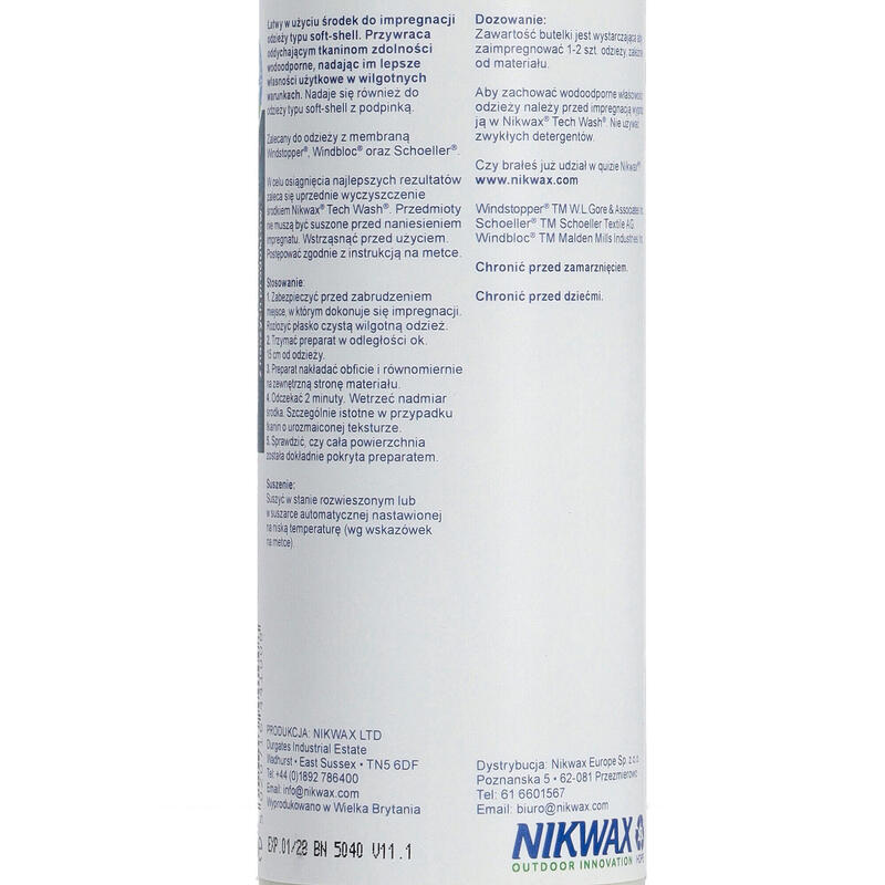 Impregneermiddel 300ML - Nikwax Softshell Proof Spray On