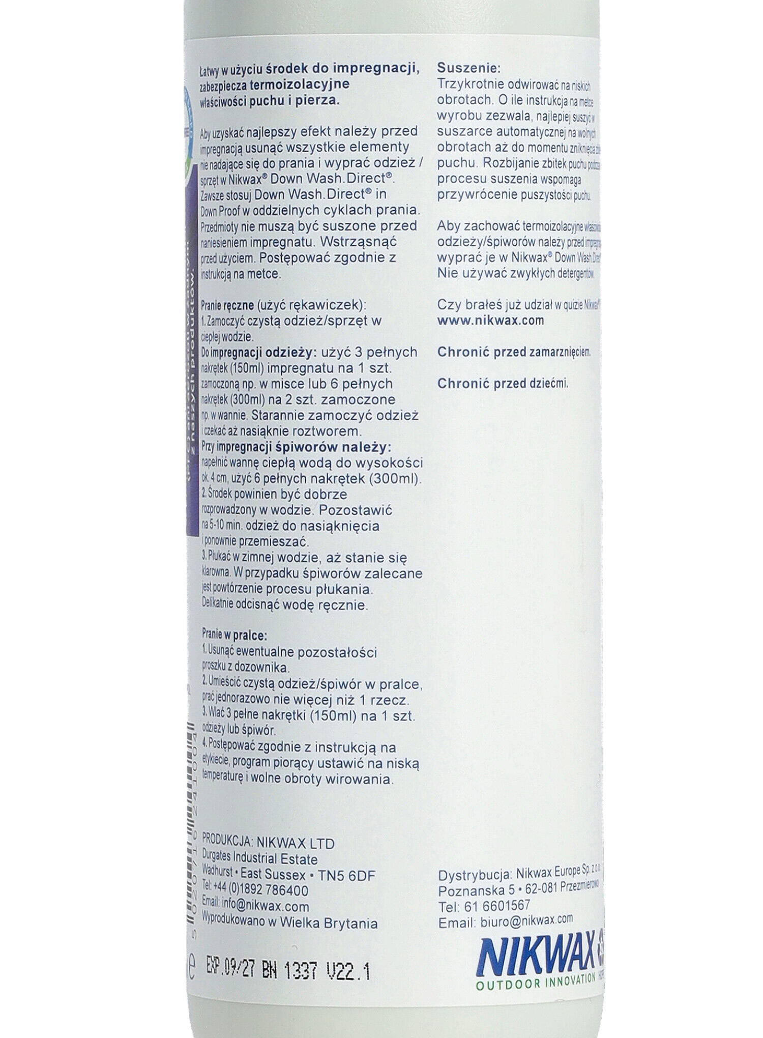 Imperméabilisant pour textiles en duvet ou plume DOWN PROOF 300ml 4/4