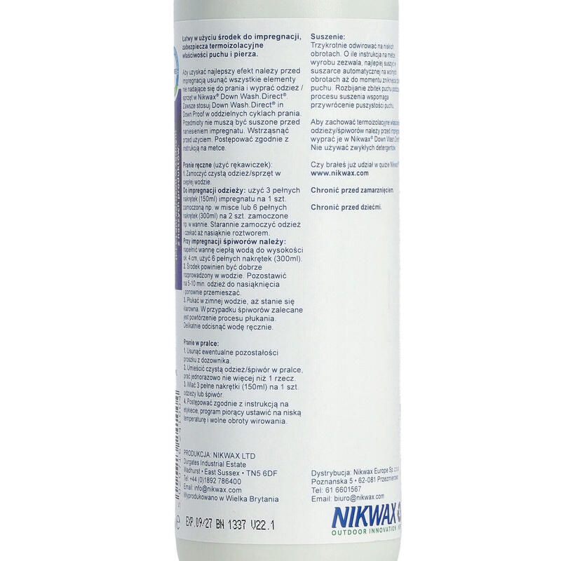 Imperméabilisant pour textiles en duvet ou plume DOWN PROOF 300ml