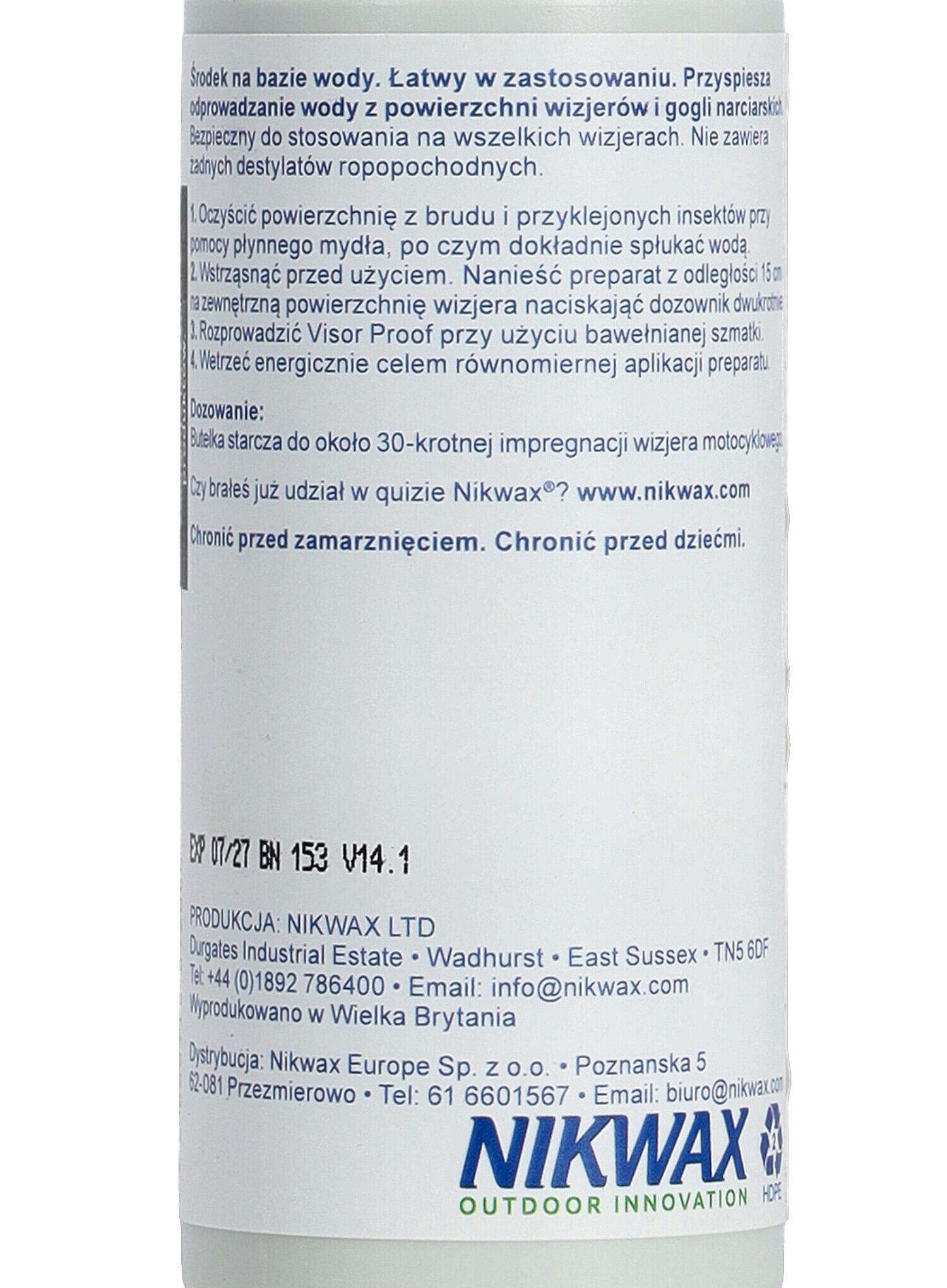 Impregnat do gogli i osłon Nikwax Visor Proof spray 125 ml 4/4