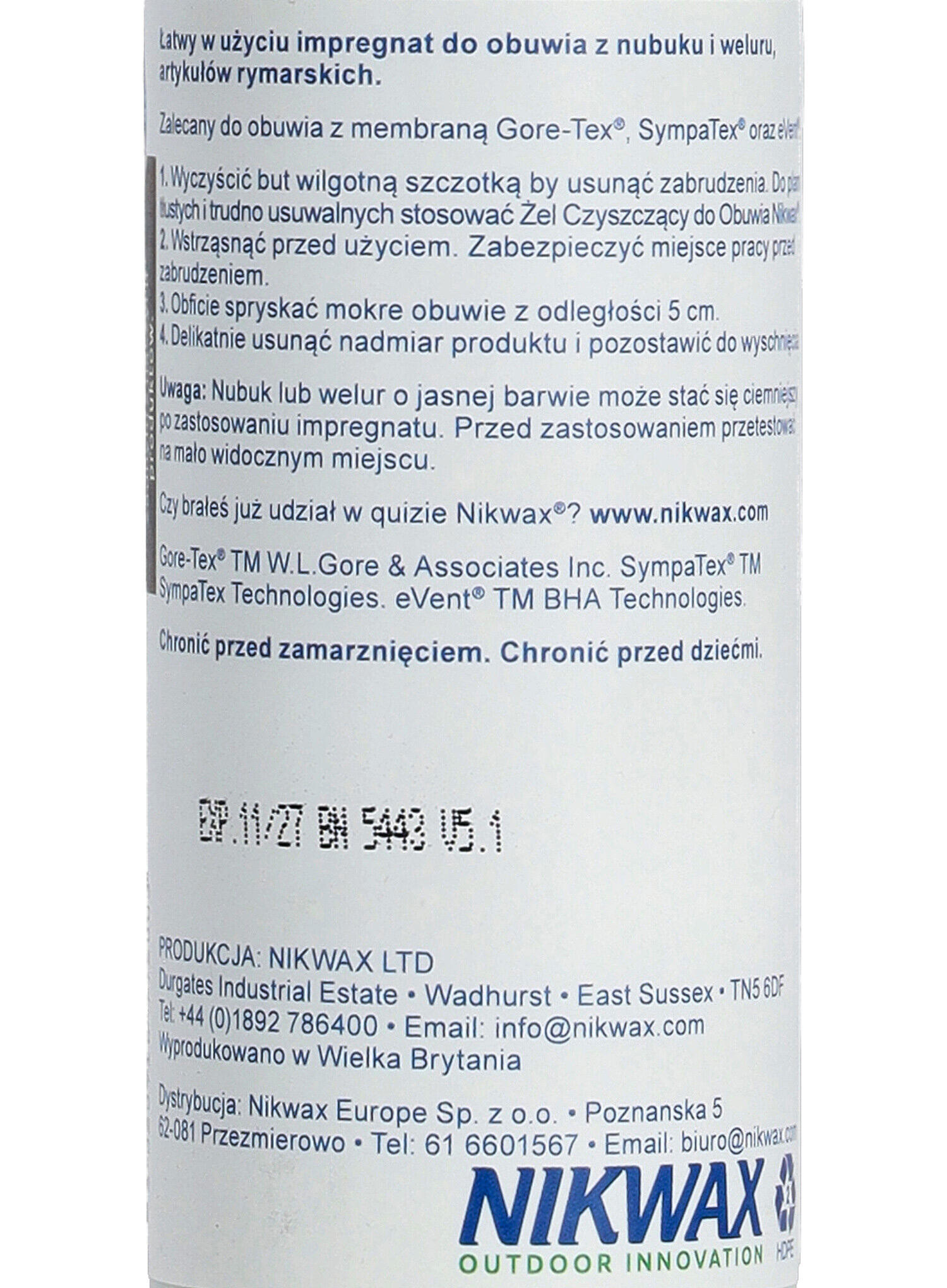 Schuhe Imprägnierung Nikwax Nubuk & Wildleder Spray 125 ml 4/4