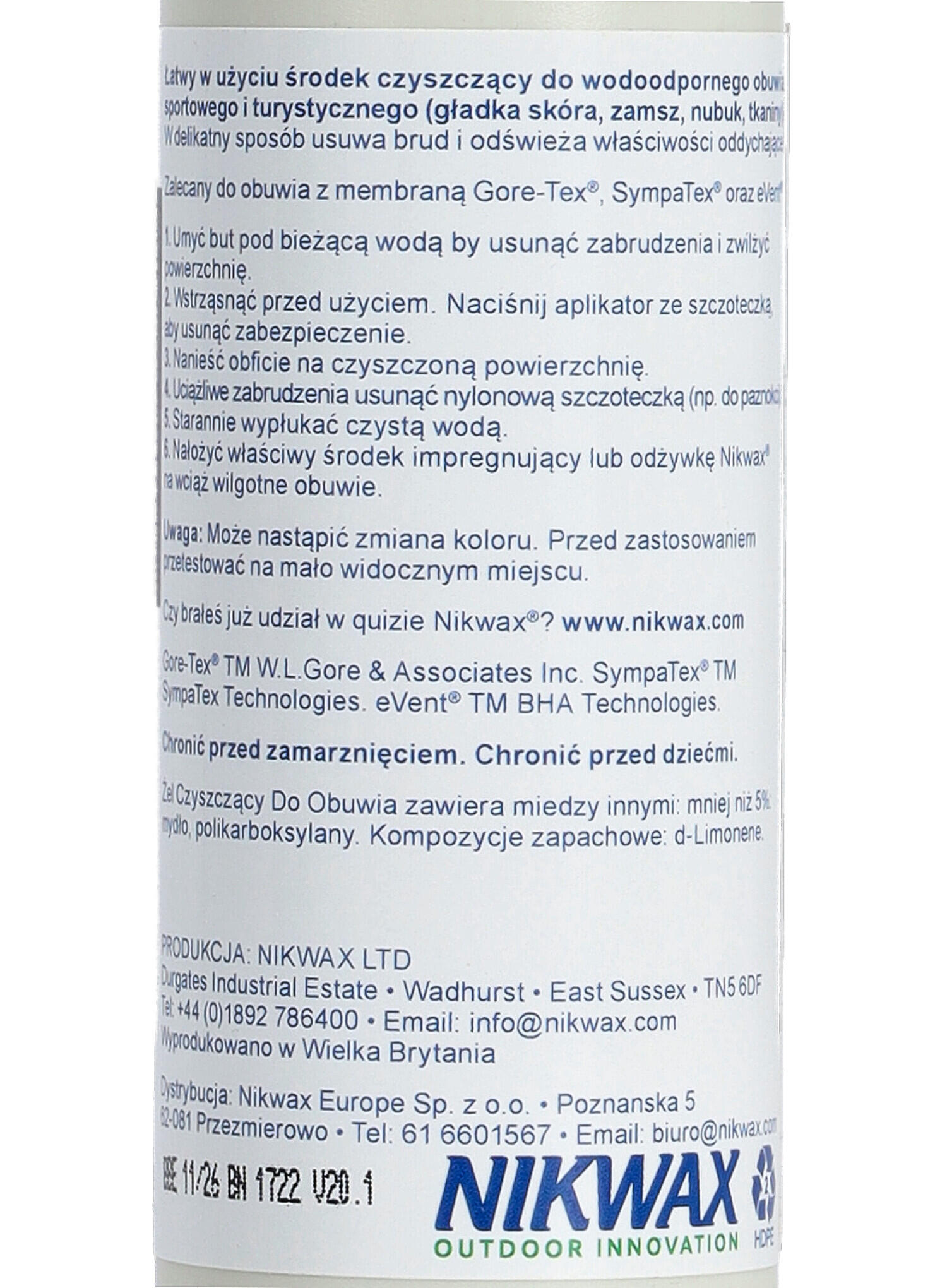 Liquido Per La Pulizia Delle Scarpe Nikwax Cleaning Gel 125Ml 6/6