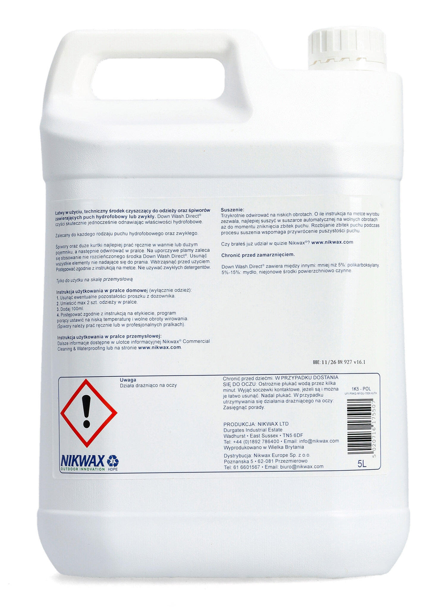 Płyn do prania ubrań i sprzętu wypełnionego puchem Nikwax Down Wash Direct 5 L 2/3
