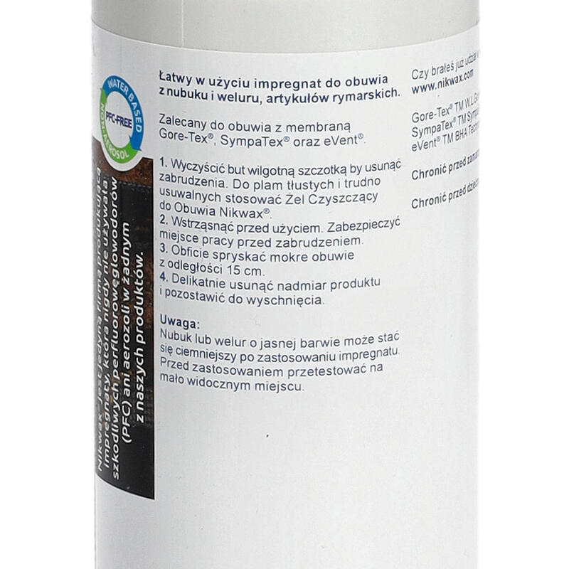 Impregnat do butów z nubuku i zamszu Nikwax 300 ml atomizer