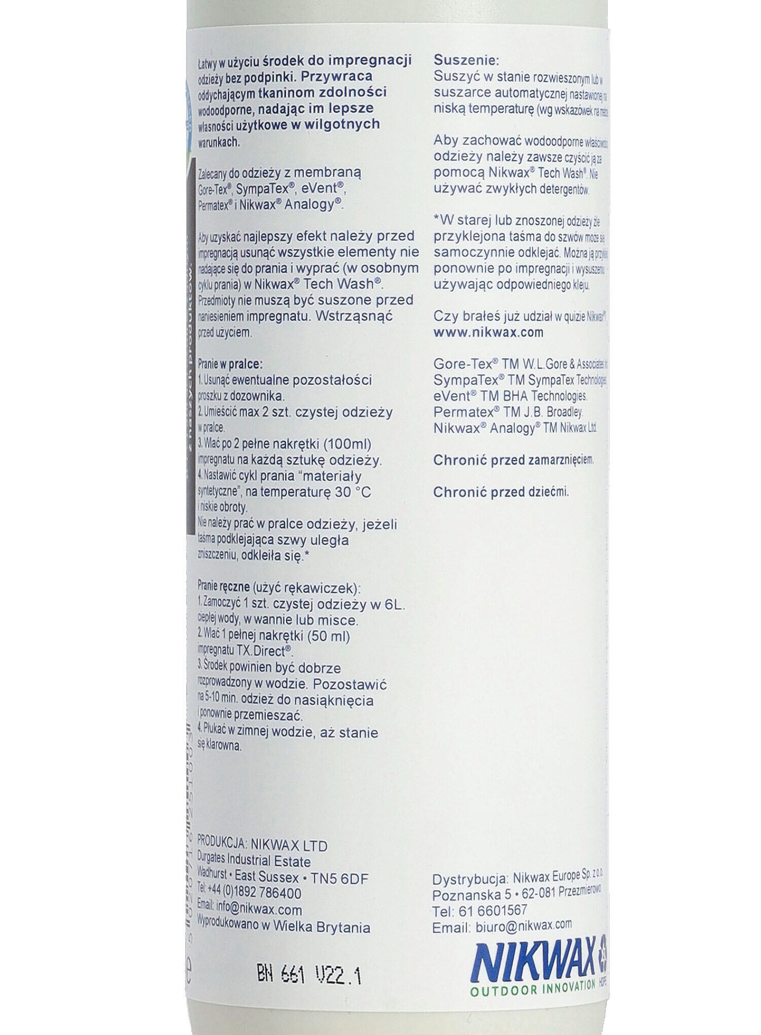Impermeabilizzante Per Tessuti Nikwax Dwr Tx Direct Wash-In 300Ml 5/5