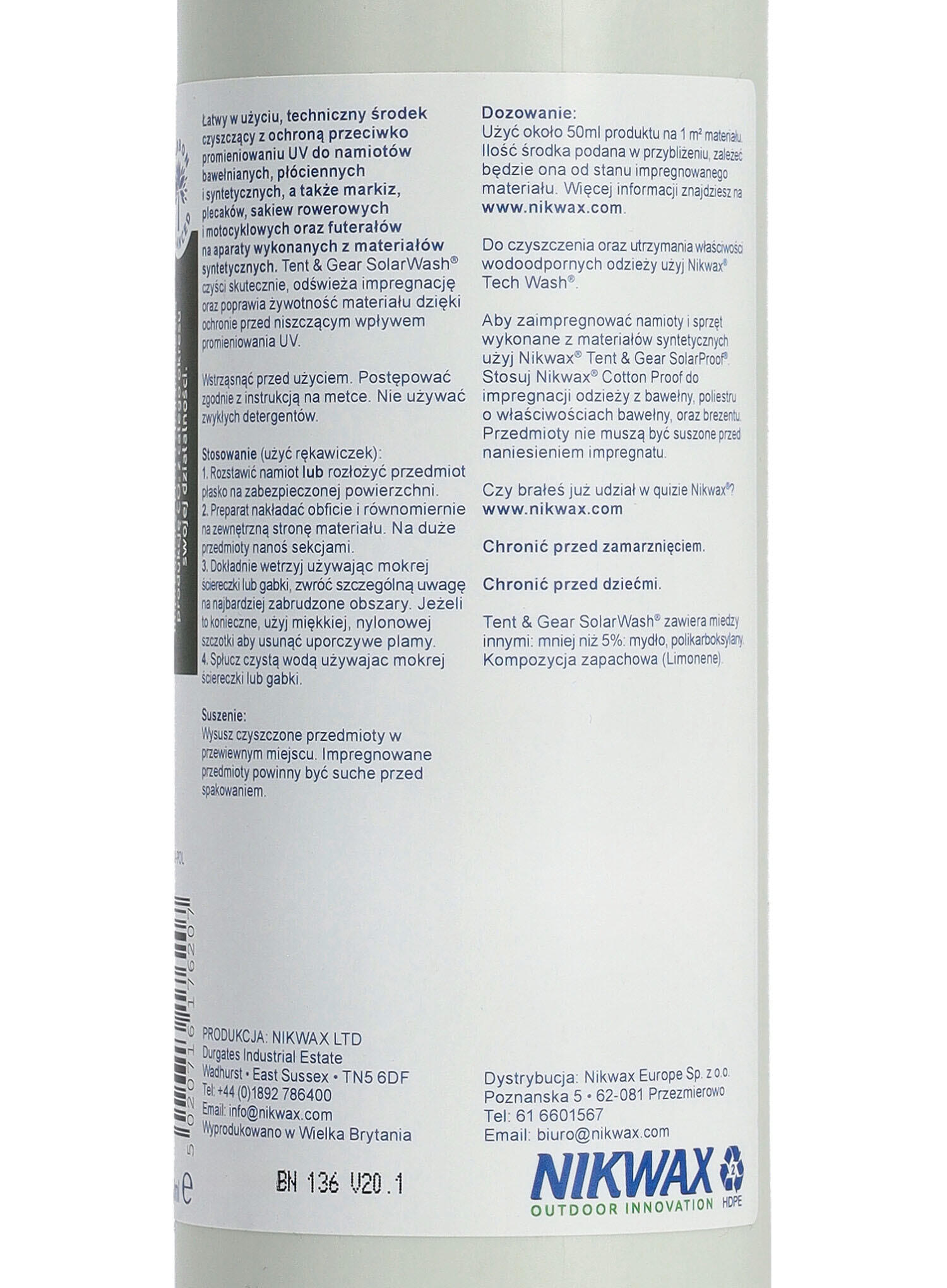 Tentdoekreiniger 1000ML - Nikwax Tent & Gear Solarwash 5/5