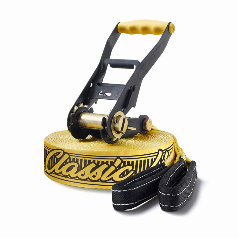 GIBBON Slacklines Classic fornito con copertura a cricchetto (giallo)