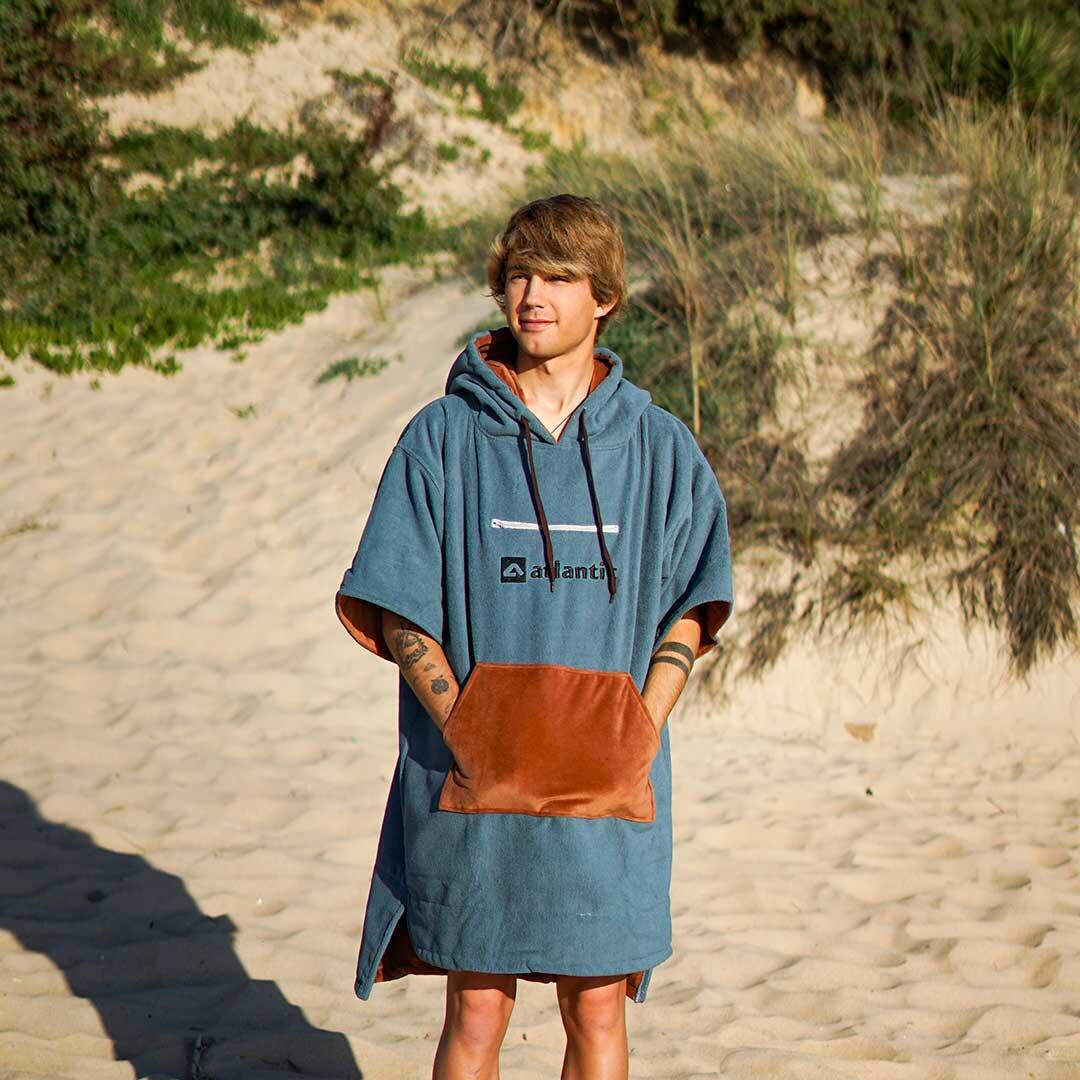 Ponchohanddoek 300 gsm - Blauw en Bruin 7/7