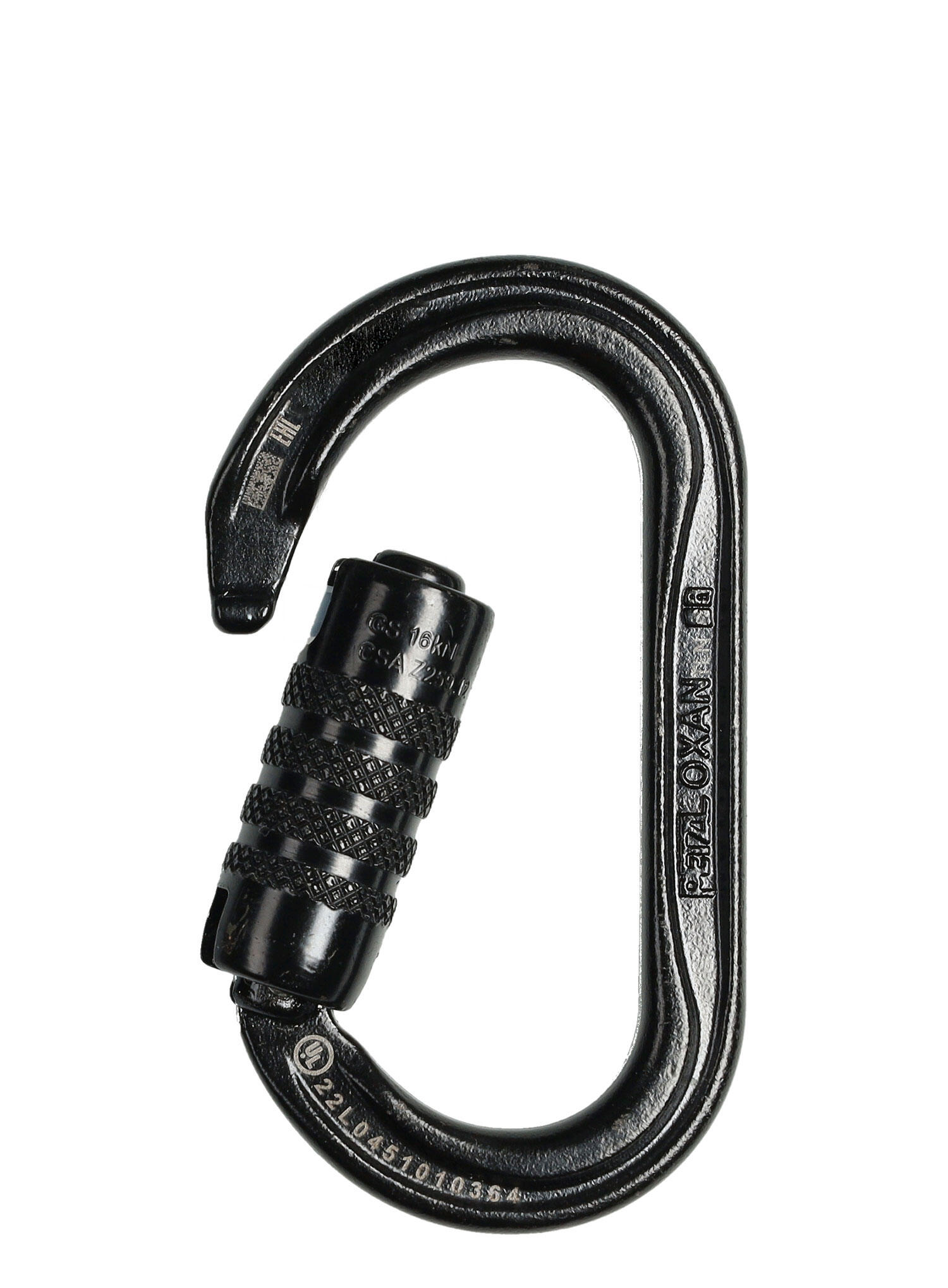 Mousqueton ovale Petzl Oxan Triact-Lock acier noir 38 kN ouverture 20 mm 4/6