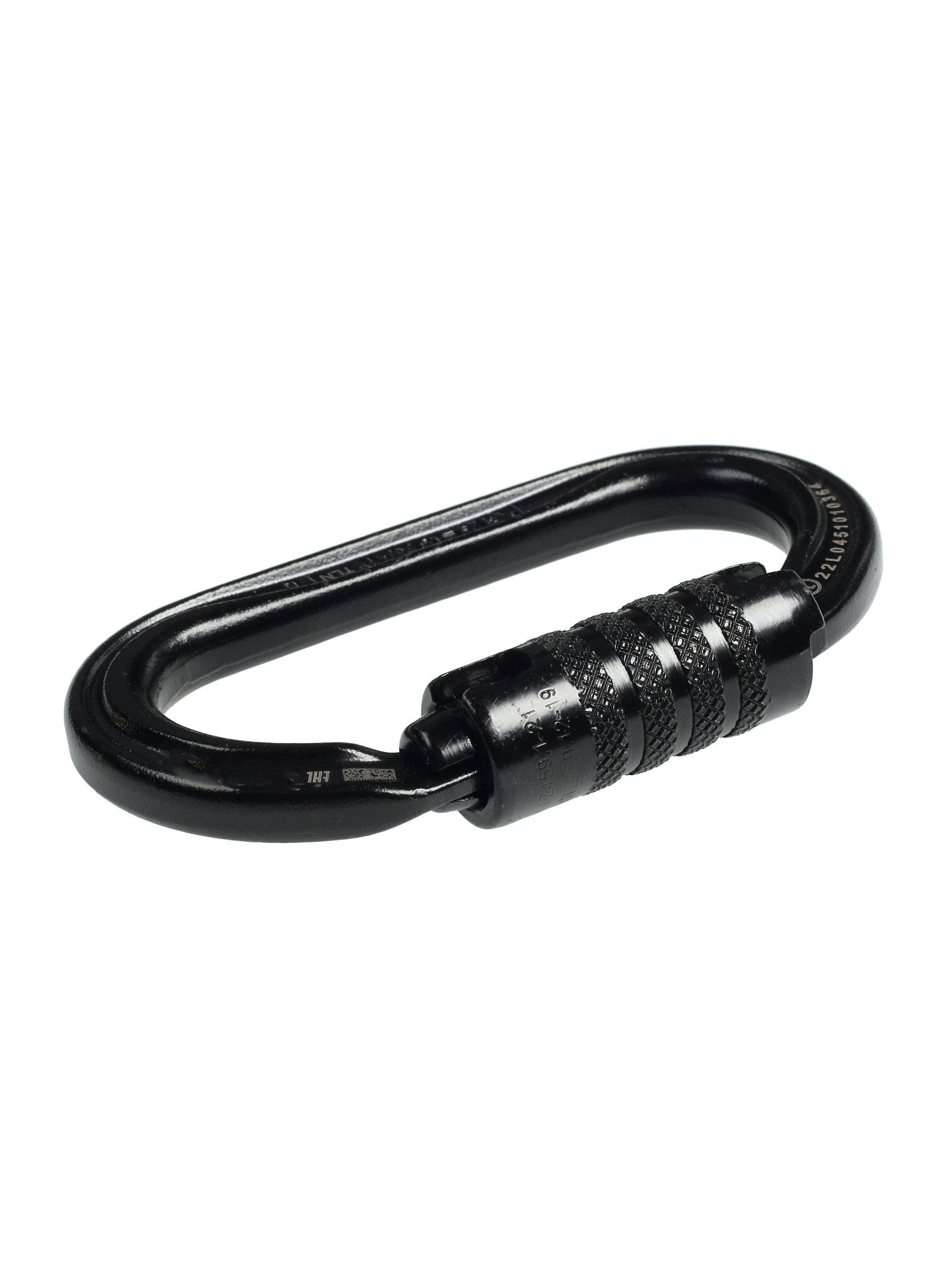 Mousqueton ovale Petzl Oxan Triact-Lock acier noir 38 kN ouverture 20 mm 6/6