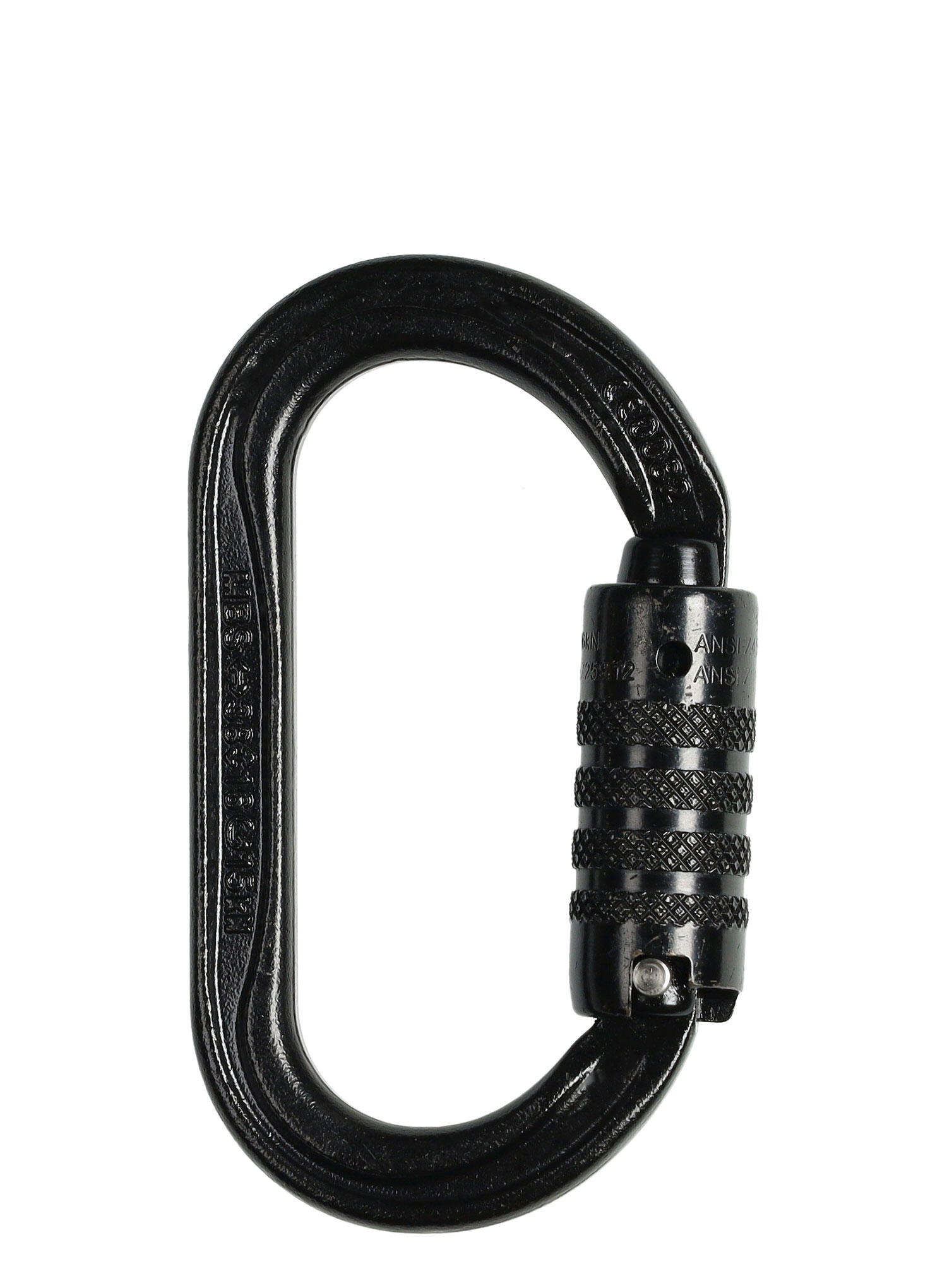Mousqueton ovale Petzl Oxan Triact-Lock acier noir 38 kN ouverture 20 mm 3/6