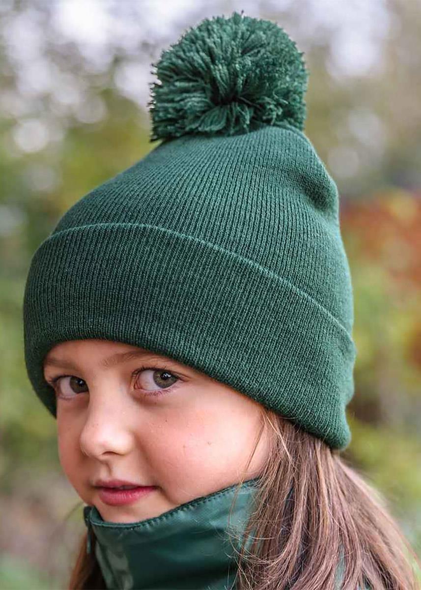 Berretto con pompon Core Kids - Verde bottiglia 2/2