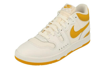 Leren trainers heren attack (wit/geel)