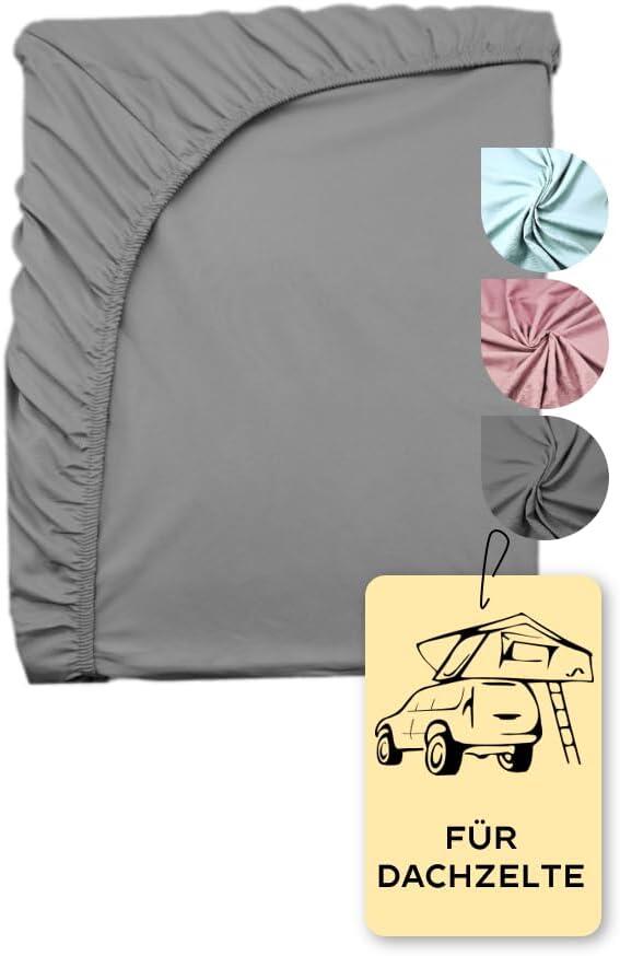 ADVENTURE XPERIENCE Dachzelt Spannbettlaken 160x240- kuscheliges Spannbetttuch 220-240*160-165, Grau