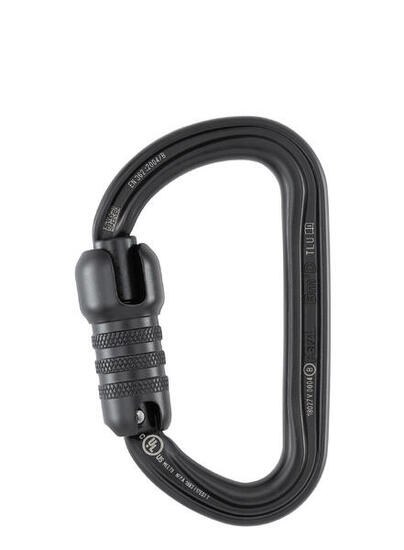 Mousqueton Petzl BM'D Triact-Lock aluminium noir asymétrique D 18 mm 32 kN