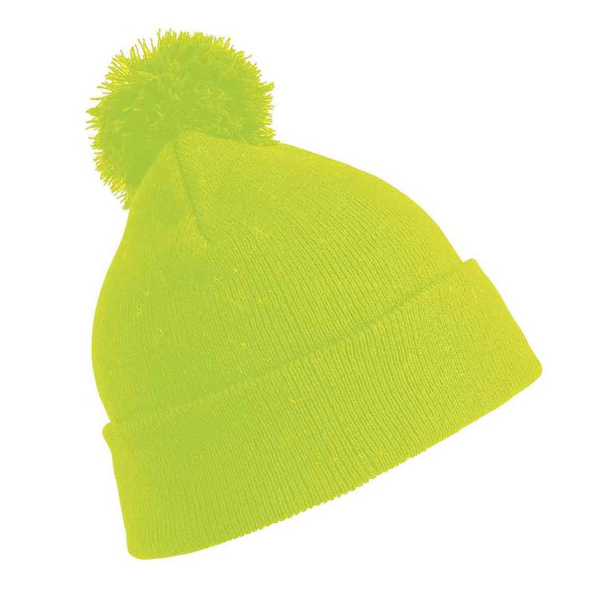 Core Kids Pom Pom Beanie - Fluorescent Yellow 1/1