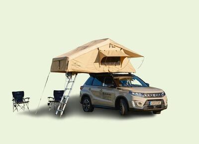 Adventurer160 Dachzelt 160x310 cm mit Matratze. 3D Mesh & Teleskopleiter