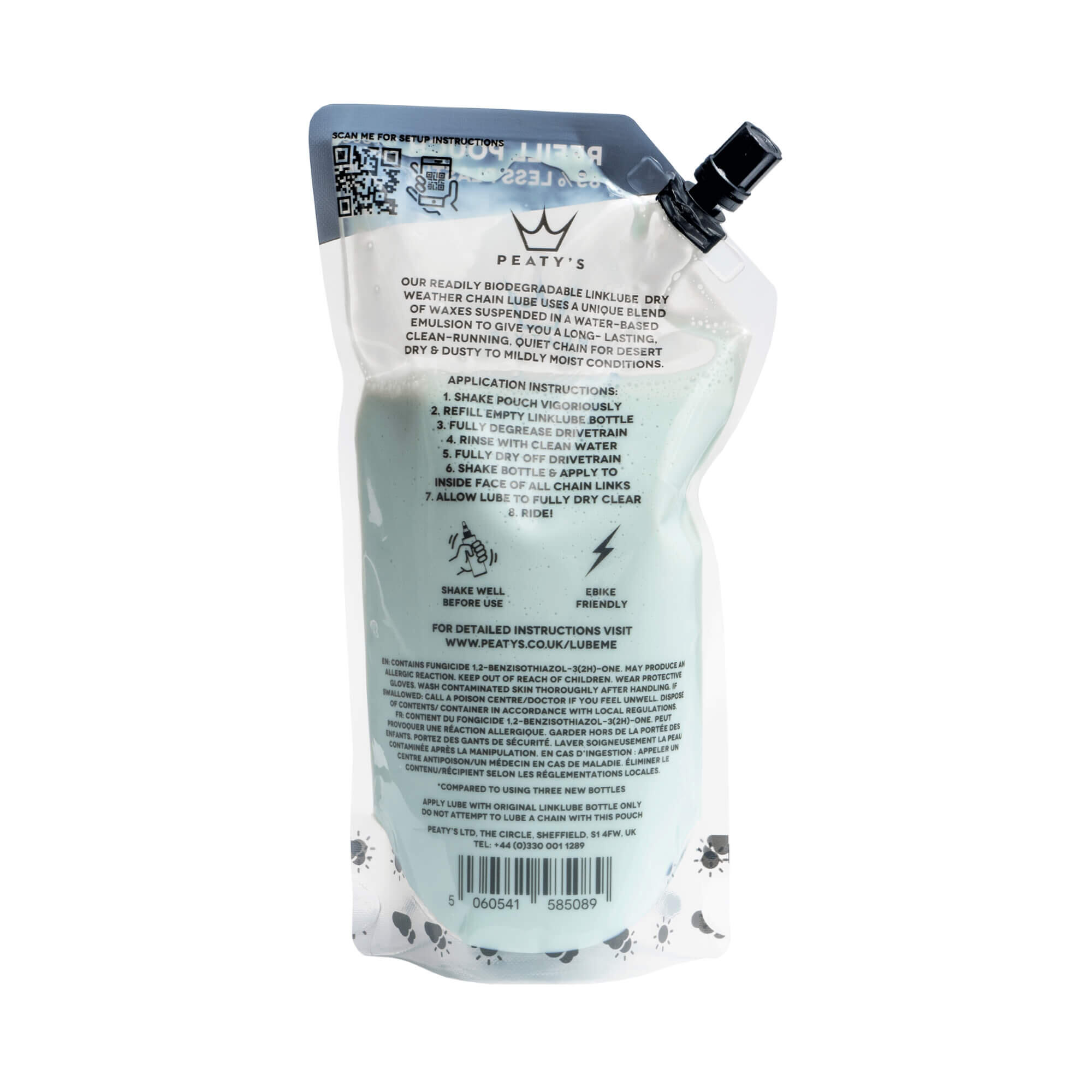 Recharge lubrifiant conditions sec poche de recharge Peaty's Link Lube 2/6