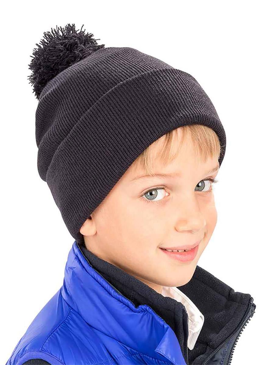 Core Kids Pom Pom Beanie - Black 2/2