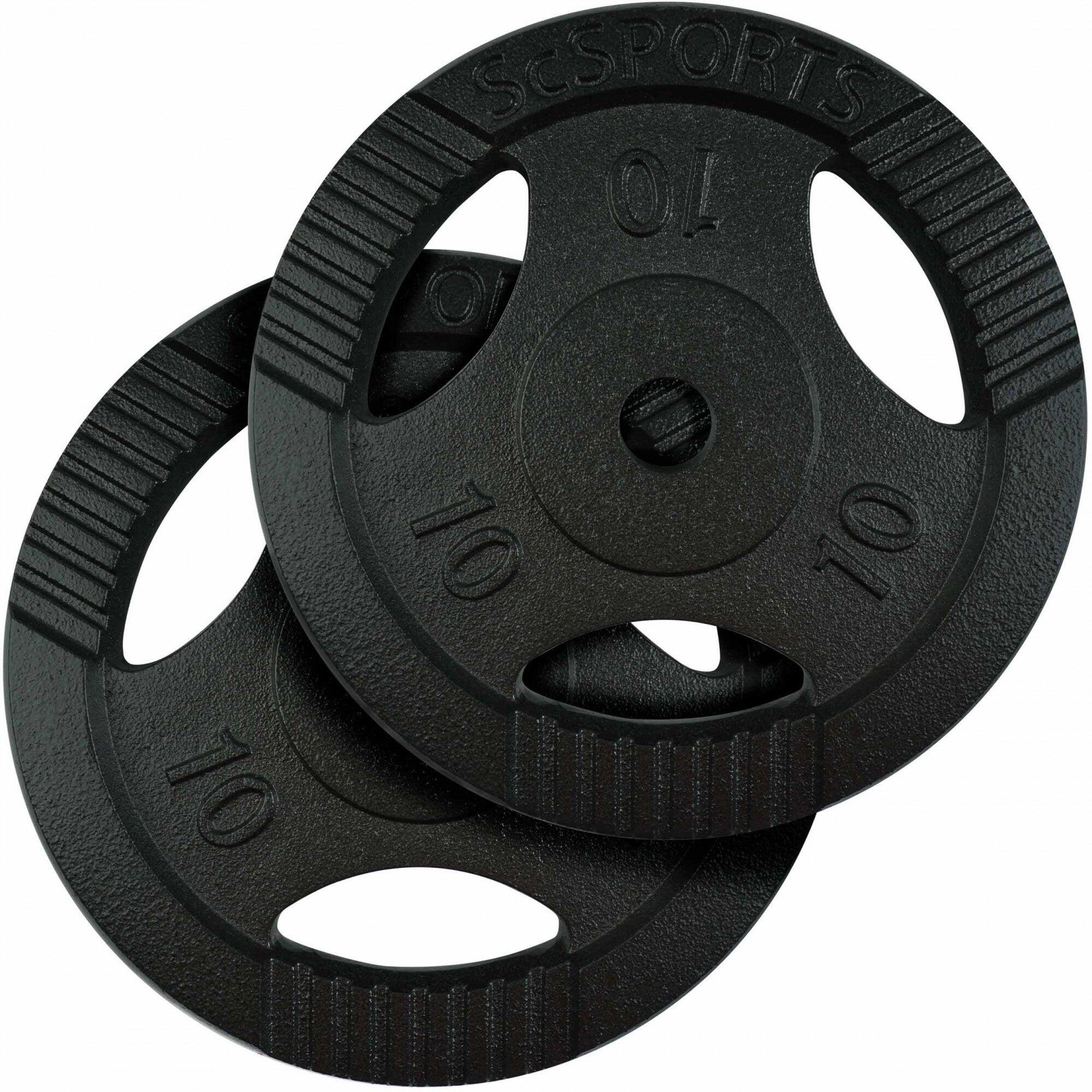 Set de placi de greutate 20 KG (2x 10) 30 si 31mm fonta cu grip negru 2/3