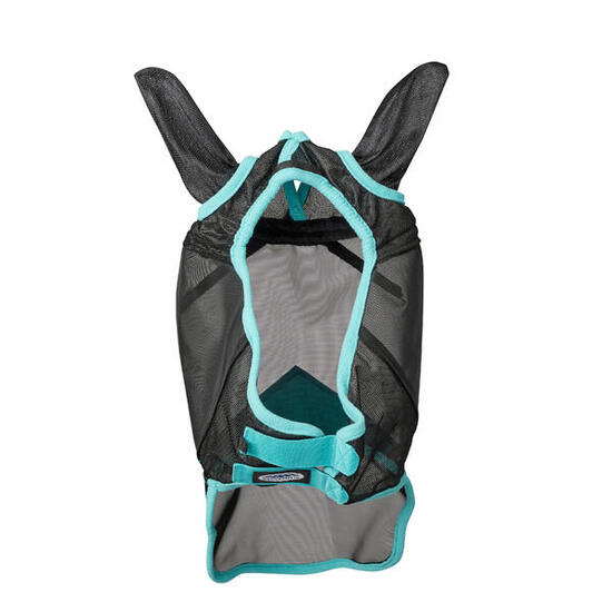 Maschera antimosche per cavalli in tela con copertura per orecchie e naso con fr