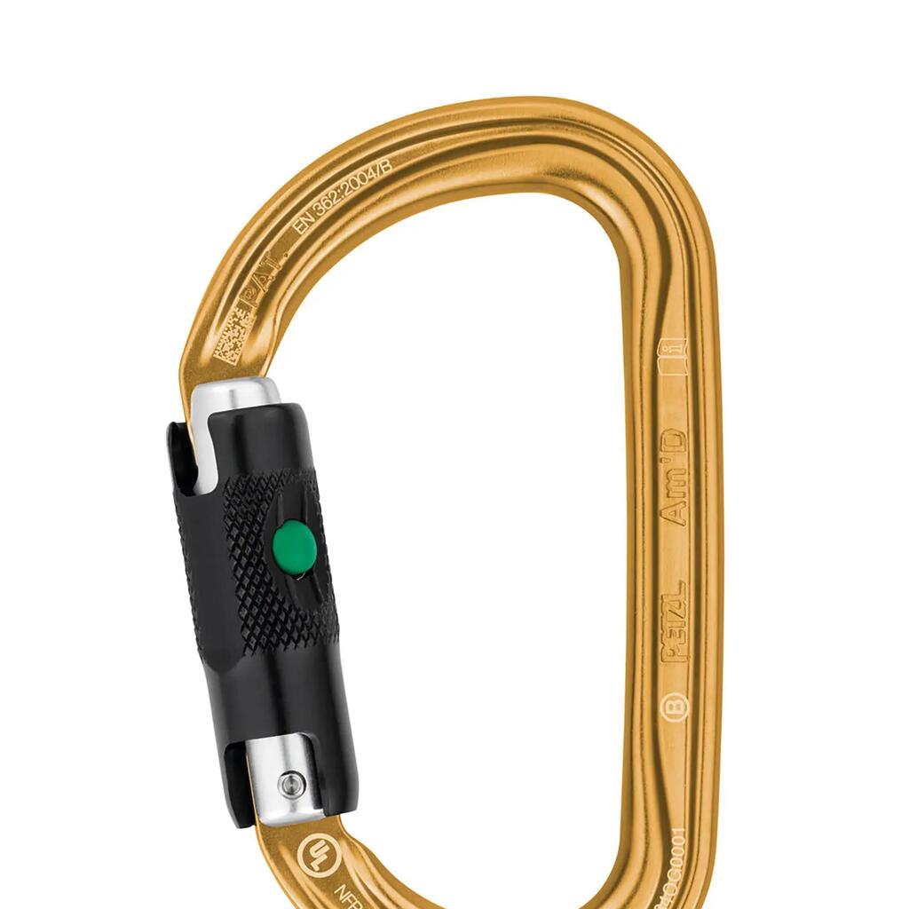 Climbing Carabiner Petzl Am'D Ball-Lock - Gold