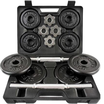 Haltères courts 15kg avec mallette