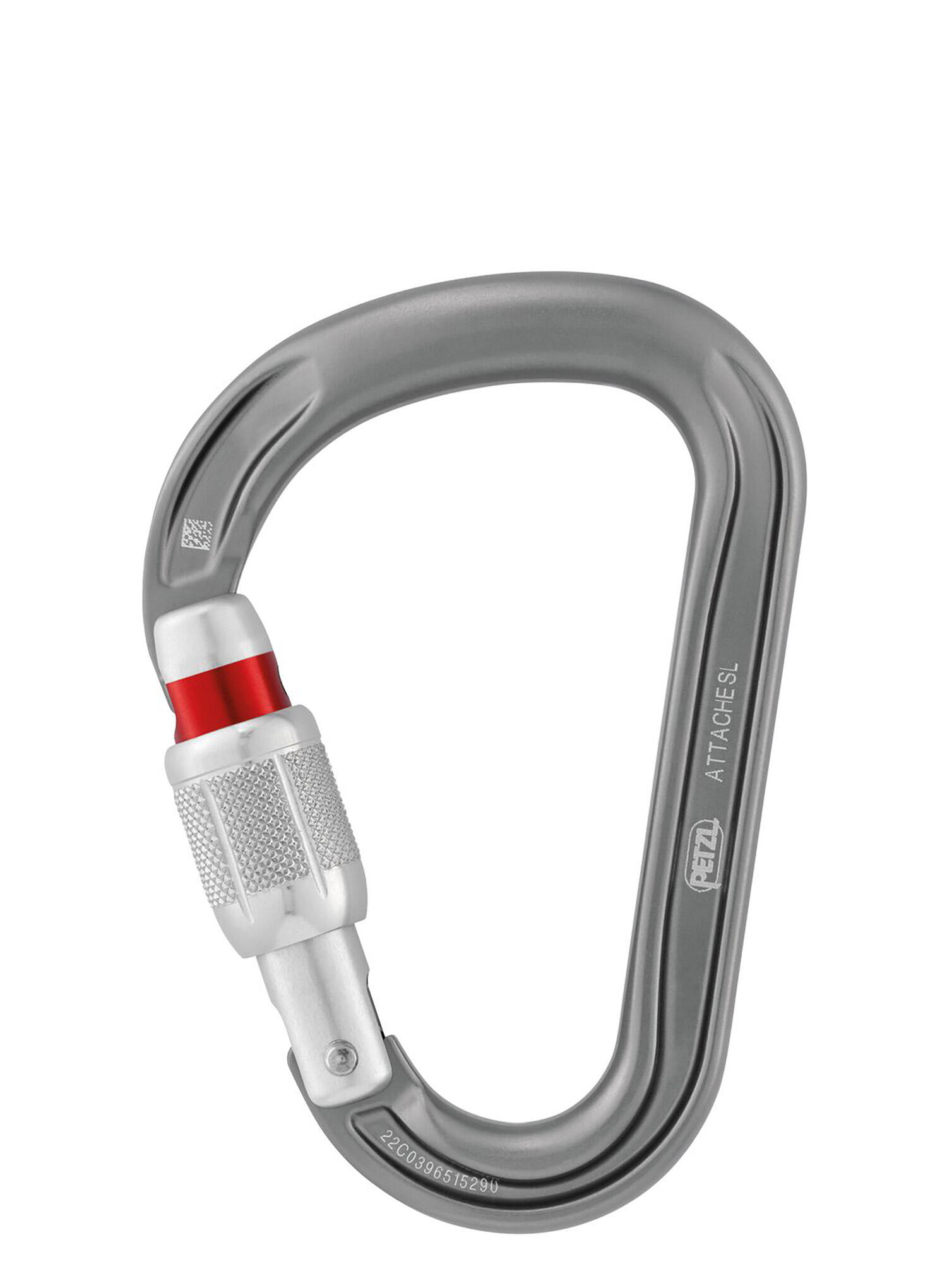 Mousqueton Petzl ATTACHE Screw-Lock aluminium gris 58 g forme poire Keylock 1/2