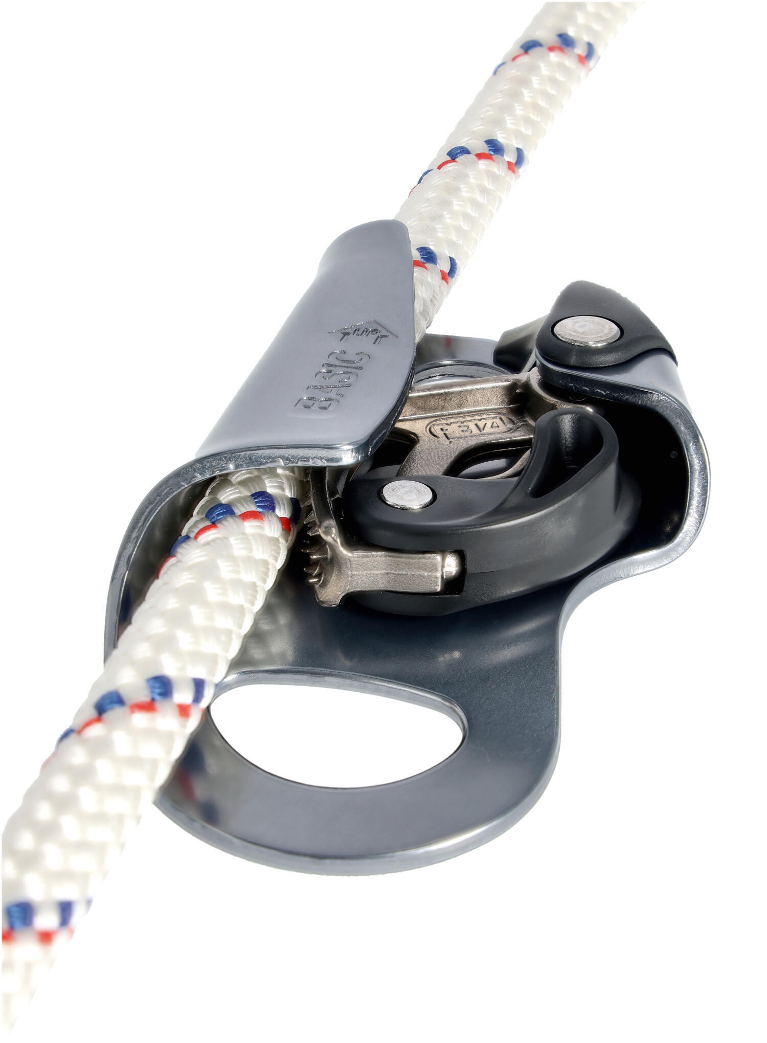 Bloqueur PETZL Basic compact 85 g acier pour cordes 8-11 mm et mouflage 4/7